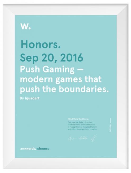 Honorable Mention, Awwwards, 2016